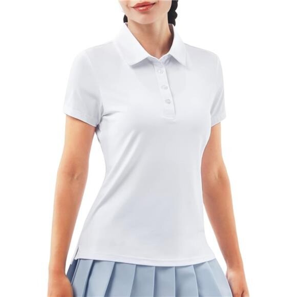 Women's Golf Shirt Short Long Sleeve Polo Shirts Lightweight Quick-Dry Workout - Picture 1 of 7